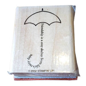 Stampin Up Umbrella Friendship is a Cozy Shelter Wood Mounted Rubber Stamp